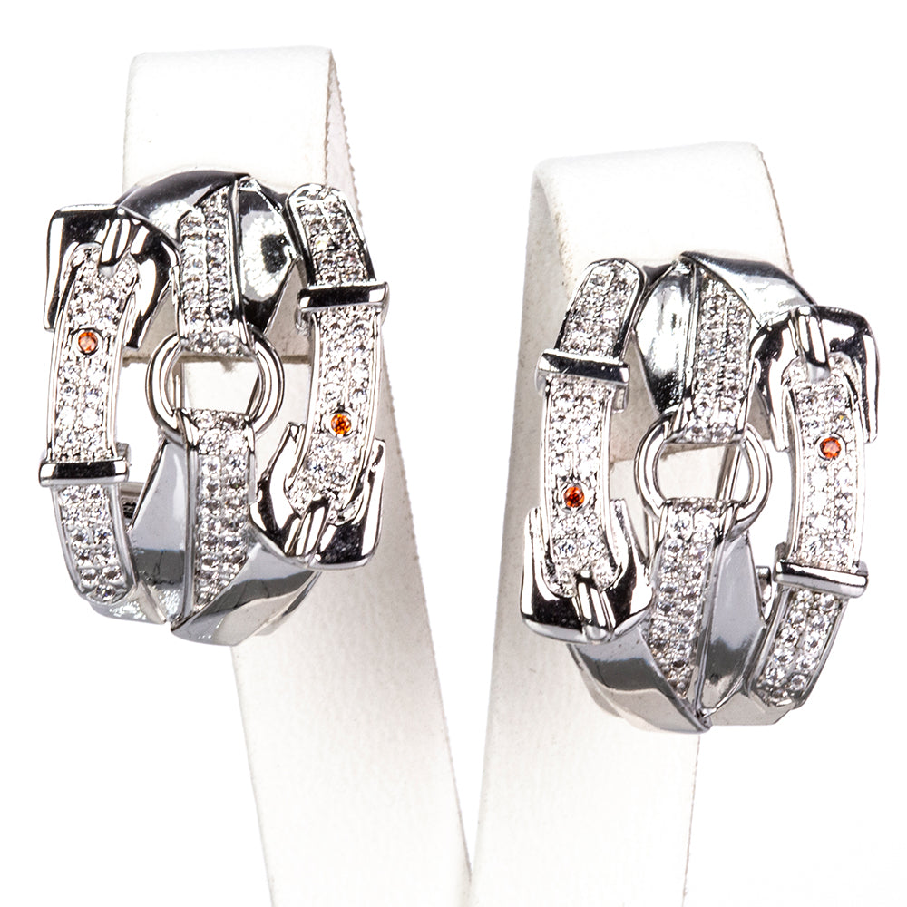 Set din Aliaj Placat cu Aur cu Cristal Alb Emporia® ( Colier+Cercei+Pandantiv )