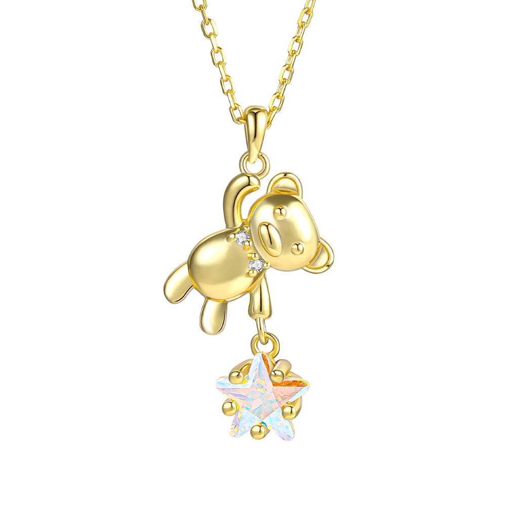 Colier din Aliaj Placat cu Aur ( 10 grame ) cu Cristal Alb Emporia®