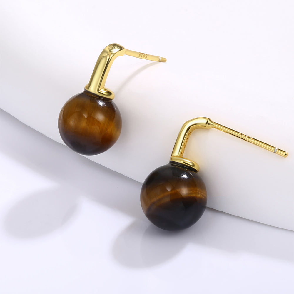 Cercei din Aliaj Placat cu Aur ( 10 grame ) cu Cristal Maro Emporia®