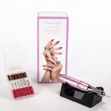 Pilă de unghii profesională Emporia Beauty cu capete interschimbabile – Roz