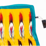 Eșarfă „Prisma Păunului”, 85 x 180 cm, portocalie, 100% mătase vegană