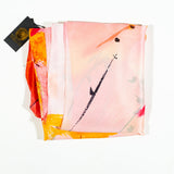 Eșarfă „Lotus Nocturn”, 85 x 180 cm, portocalie, 100% mătase vegană