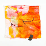 Eșarfă „Lotus Nocturn”, 85 x 180 cm, portocalie, 100% mătase vegană