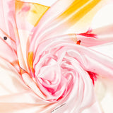 Eșarfă „Lotus Nocturn”, 85 x 180 cm, portocalie, 100% mătase vegană