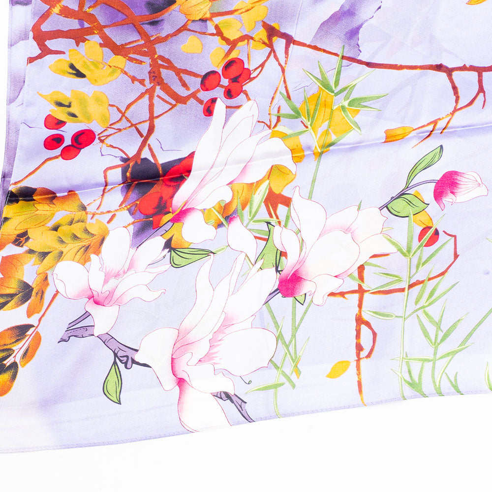 Eșarfă „Răsplata Edenului”, 85 x 180 cm, violet, 100% mătase vegană