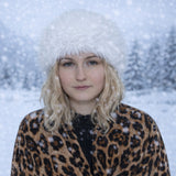 Căciulă de iarnă din blană artificială, bej – mărime universală.