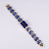 Ceas din Aliaj Placat cu Aur ( 200 grame ) cu Cristal Albastru Emporia®
