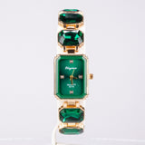 Ceas din Aliaj Placat cu Aur ( 200 grame ) cu Cristal Verde Emporia®