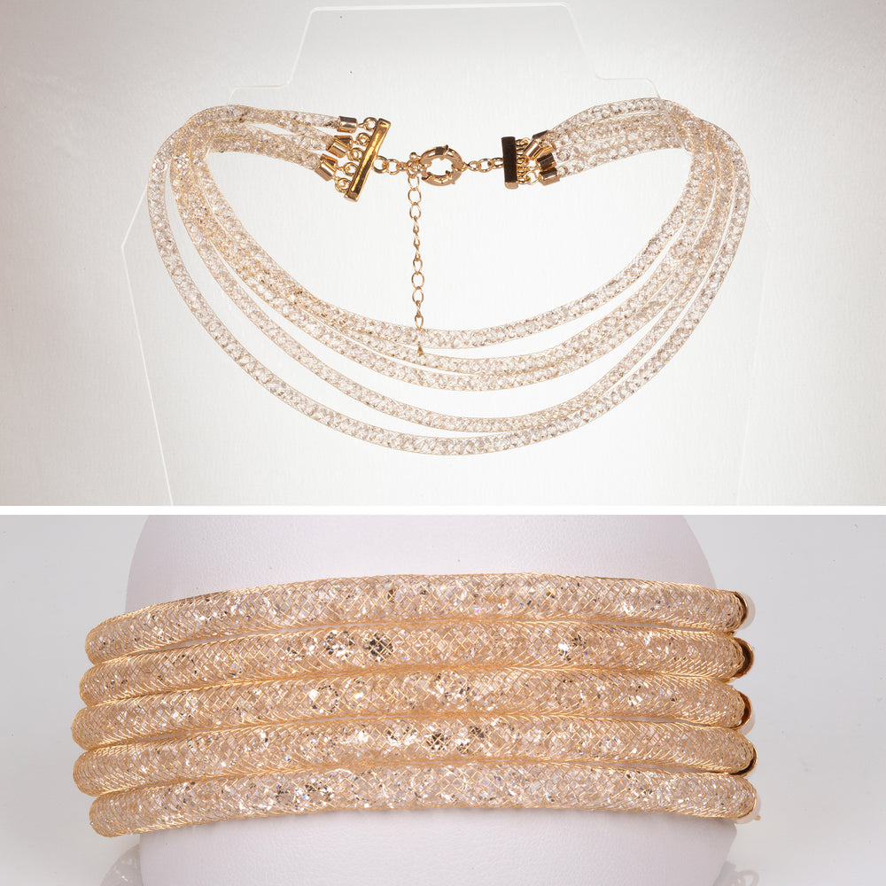 Set din Aliaj Placat cu Aur cu Cristal Alb Emporia®
