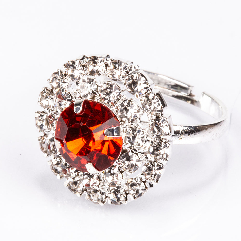 Geantă din Aliaj Placat cu Aur ( 225 grame ) cu Cristal Roșu Emporia® și Cristal Alb Emporia® ( Colier+Cercei+Brățară+Inel )