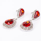 Geantă din Aliaj Placat cu Aur ( 225 grame ) cu Cristal Roșu Emporia® și Cristal Alb Emporia® ( Colier+Cercei+Brățară+Inel )