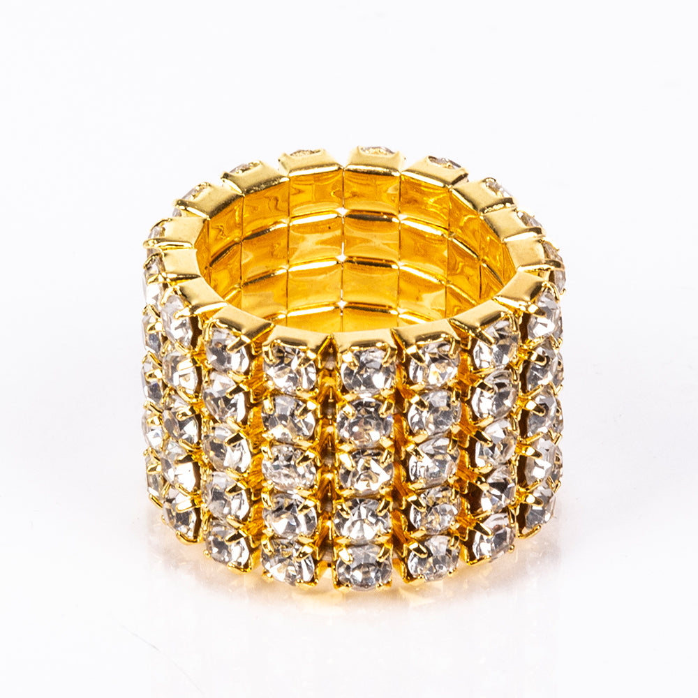 Geantă din Aliaj Placat cu Aur ( 198 grame ) cu Cristal Alb Emporia® ( Colier+Cercei+Brățară+Inel )