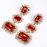 Set din Aliaj Placat cu Aur ( 28 grame ) cu Cristal Roșu Emporia® și Cristal Alb Emporia® ( Colier+Cercei )