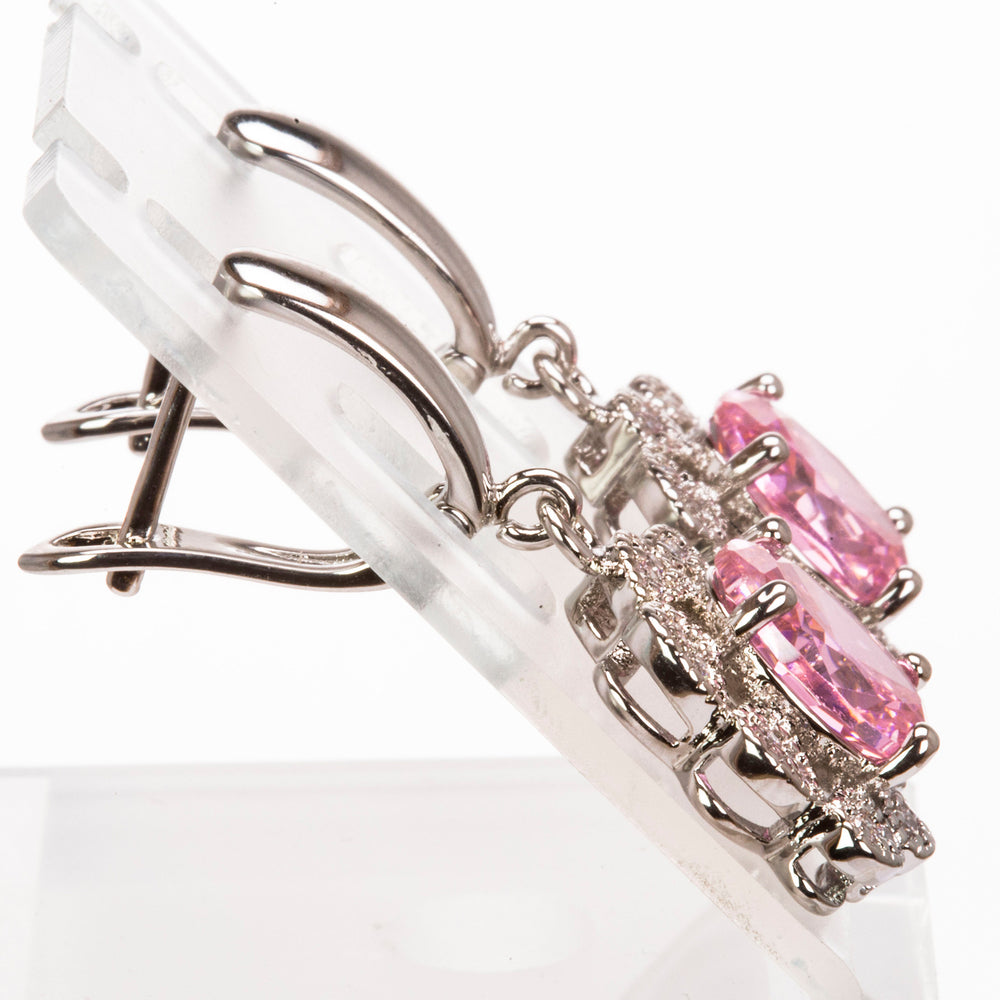 Set din Aliaj Placat cu Aur Alb cu Cristal Roz Emporia® și Cristal Alb Emporia®