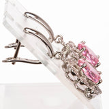 Set din Aliaj Placat cu Aur Alb cu Cristal Roz Emporia® și Cristal Alb Emporia®