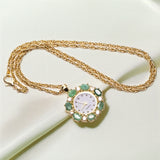 Colier din Aliaj Placat cu Aur ( 0.98 grame ) cu Smarald și Cristal Alb Emporia® 4.9 Carate ( Colier+Pandantiv )