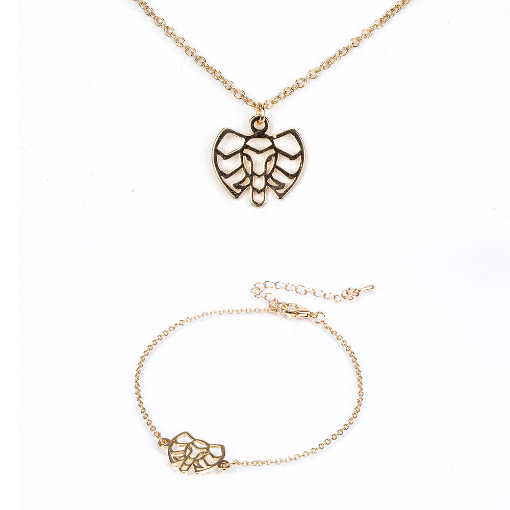 Set din Aliaj Placat cu Aur ( 6.5 grame ) ( Colier+Brățară )