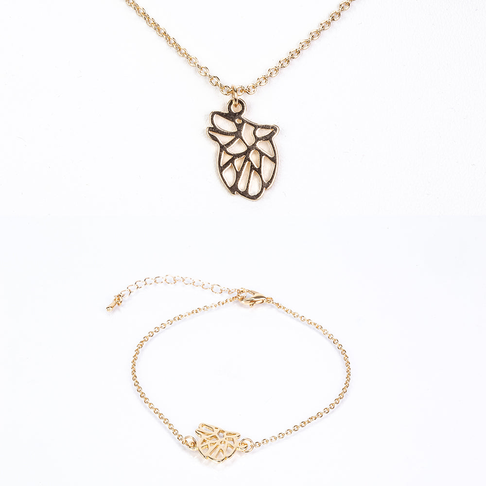Set din Aliaj Placat cu Aur ( 6.5 grame ) ( Colier+Brățară )