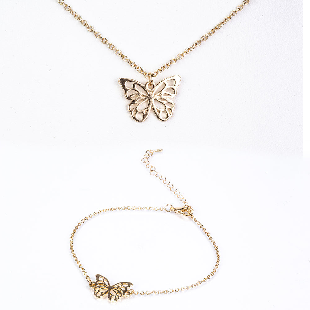 Set din Aliaj Placat cu Aur ( 6.5 grame ) ( Colier+Brățară )