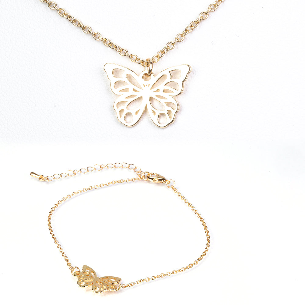 Set din Aliaj Placat cu Aur ( 6.5 grame ) ( Colier+Brățară )
