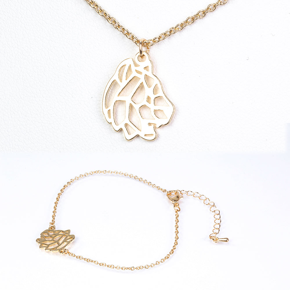 Set din Aliaj Placat cu Aur ( 6.5 grame ) ( Colier+Brățară )