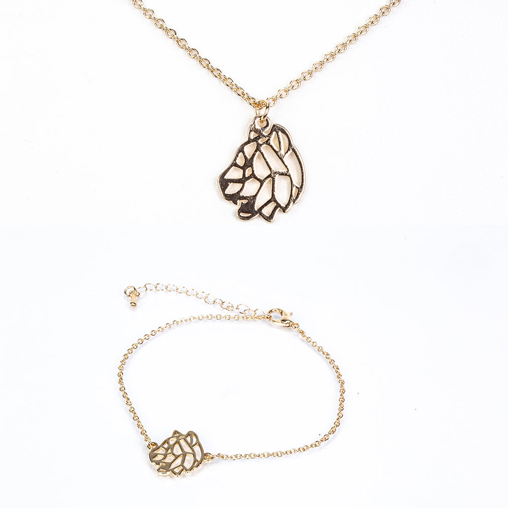 Set din Aliaj Placat cu Aur ( 6.5 grame ) ( Colier+Brățară )