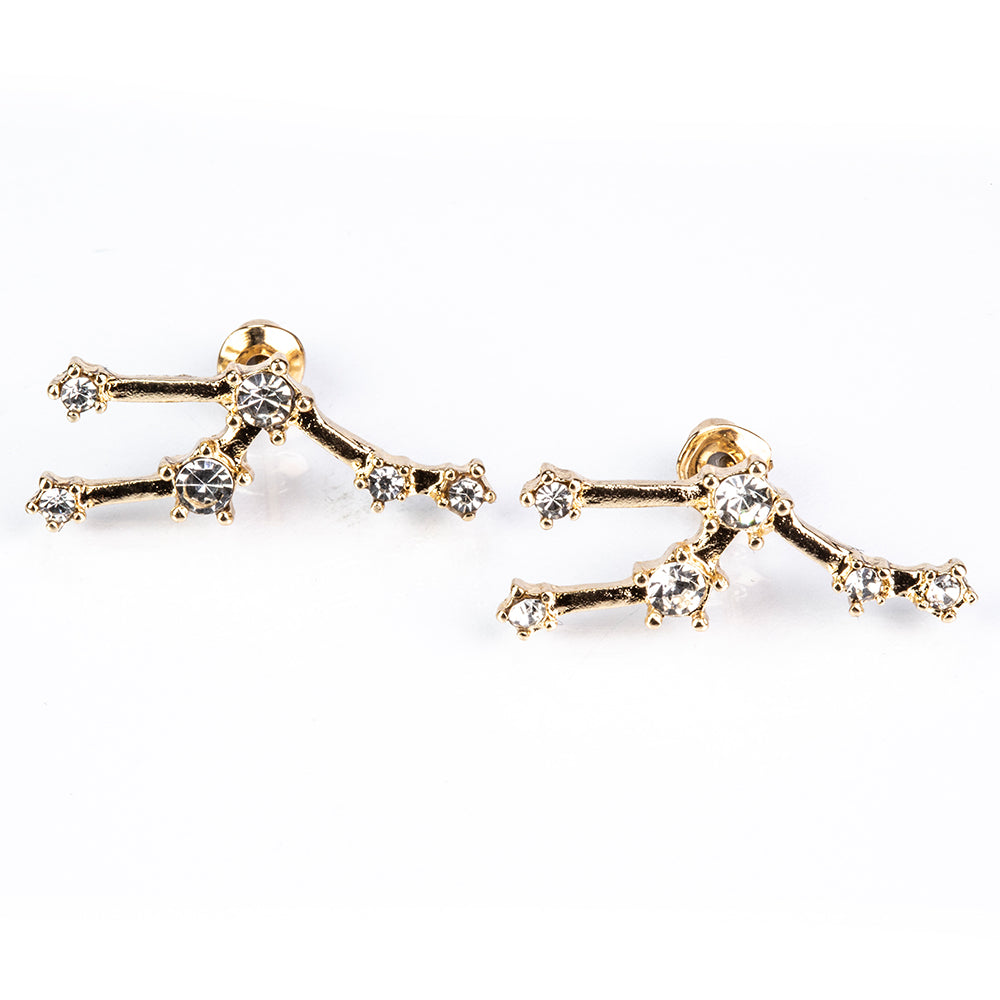 Taur Cercei din Aliaj Placat cu Aur ( 29 grame ) cu Cristal Alb Emporia®