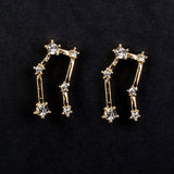 Gemeni Cercei din Aliaj Placat cu Aur ( 29 grame ) cu Cristal Alb Emporia®