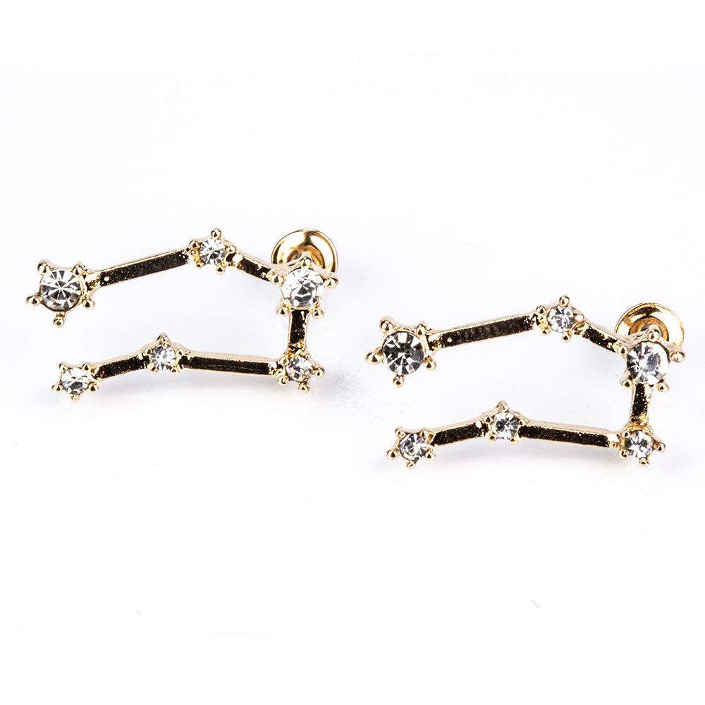 Gemeni Cercei din Aliaj Placat cu Aur ( 29 grame ) cu Cristal Alb Emporia®