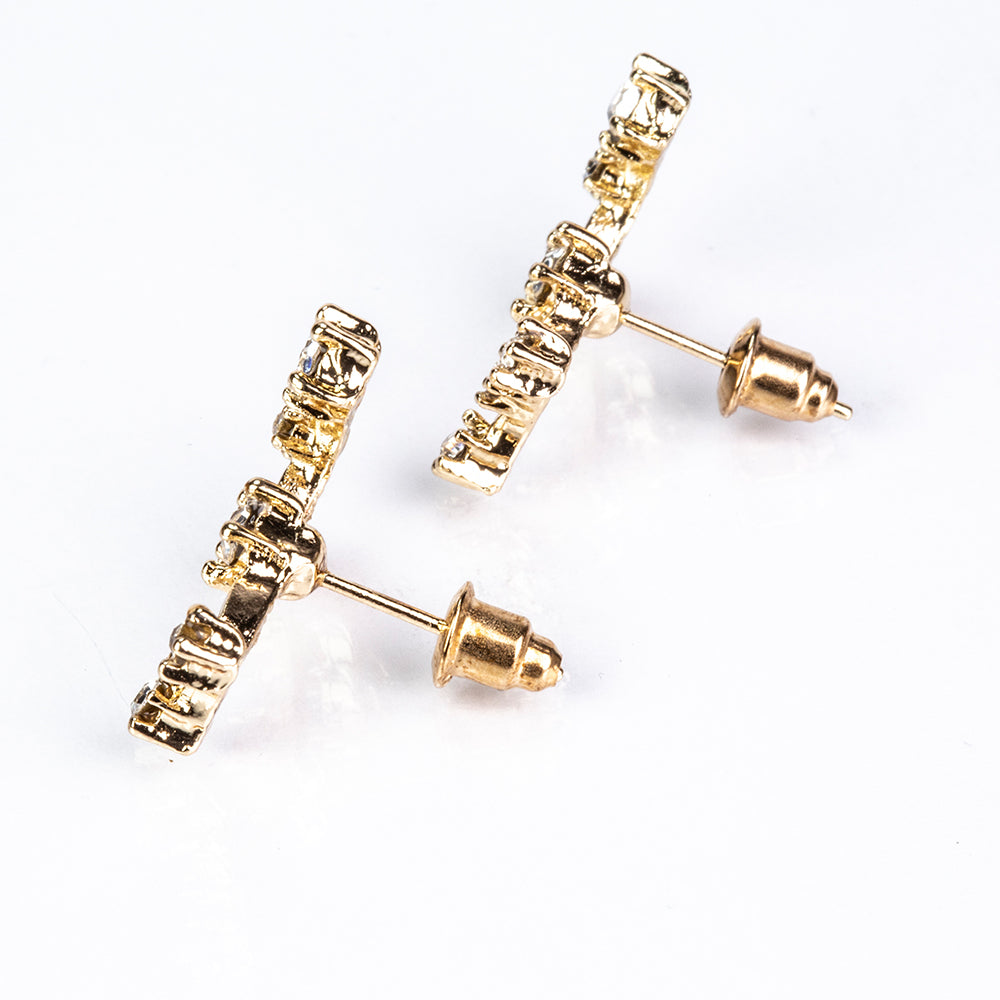 Scorpion Cercei din Aliaj Placat cu Aur ( 29 grame ) cu Cristal Alb Emporia®