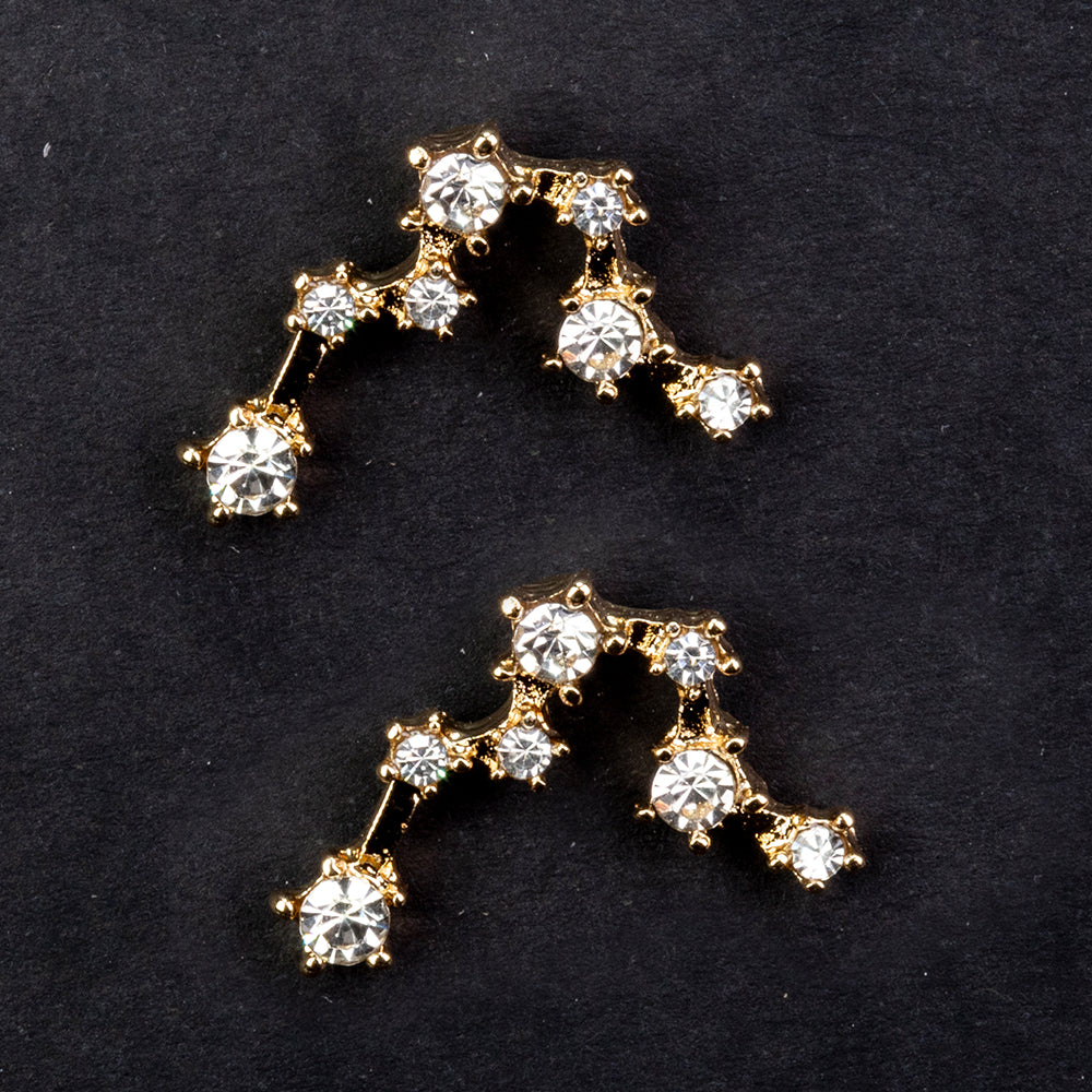 Peşti Cercei din Aliaj Placat cu Aur ( 29 grame ) cu Cristal Alb Emporia®