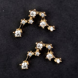 Peşti Cercei din Aliaj Placat cu Aur ( 29 grame ) cu Cristal Alb Emporia®