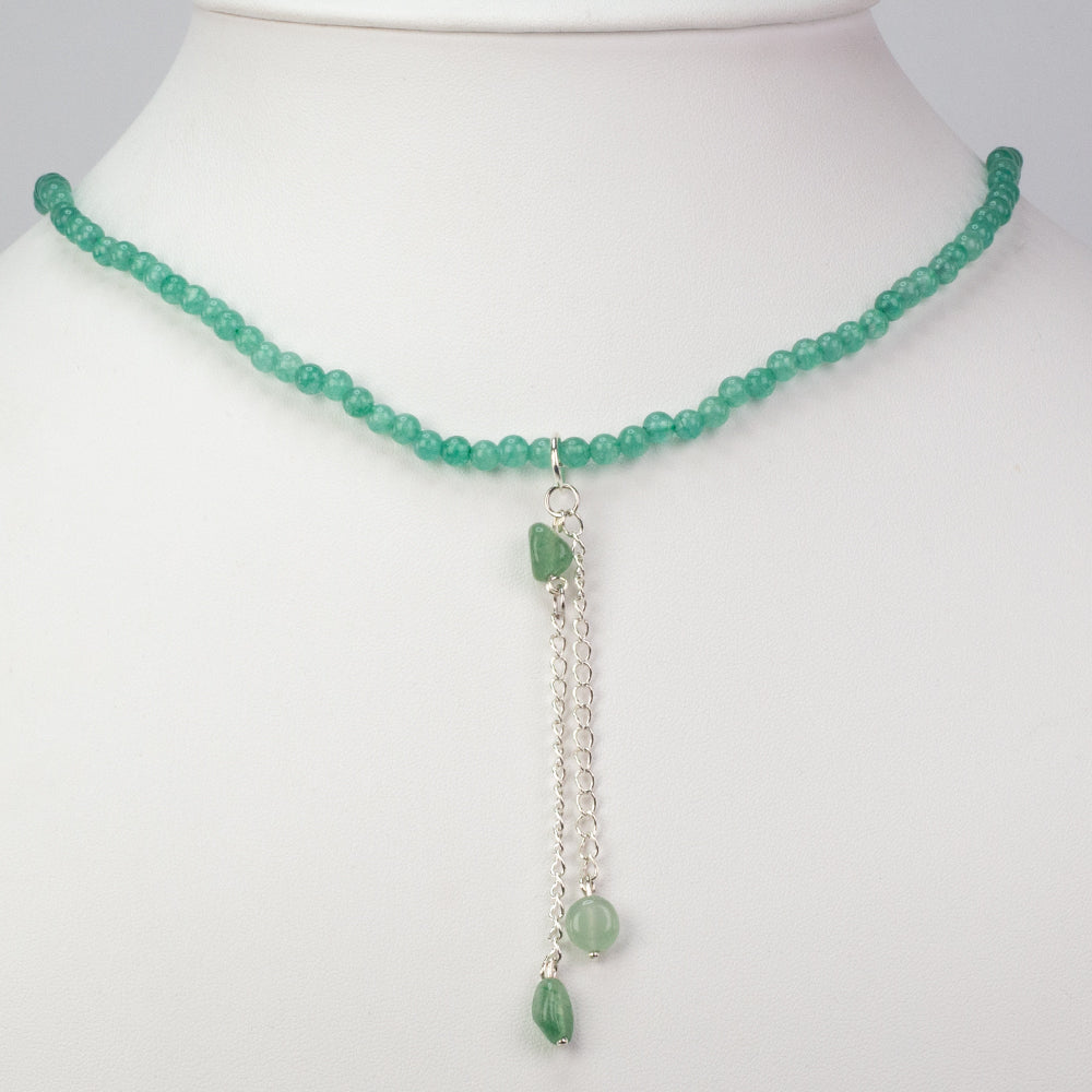 Colier din Argint 925 ( 1.5 grame ) cu Aventurin Verde 70.5 Carate