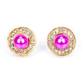 Set din Aliaj Placat cu Aur ( 10 grame ) cu Perlă de Apă Dulce Albă și Cristal Alb Emporia® 3.41 Carate ( Colier+Cercei+Pandantiv )