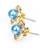 Set din Aliaj Placat cu Aur ( 10 grame ) cu Perlă de Apă Dulce Albă și Cristal Alb Emporia® 3.41 Carate ( Colier+Cercei+Pandantiv )