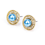 Set din Aliaj Placat cu Aur ( 10 grame ) cu Perlă de Apă Dulce Albă și Cristal Alb Emporia® 3.41 Carate ( Colier+Cercei+Pandantiv )