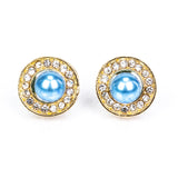 Set din Aliaj Placat cu Aur ( 10 grame ) cu Perlă de Apă Dulce Albă și Cristal Alb Emporia® 3.41 Carate ( Colier+Cercei+Pandantiv )