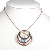 Set din Aliaj Placat cu Aur ( 28.85 grame ) cu Email ( Colier+Cercei+Pandantiv )