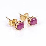 Set din Aliaj Placat cu Aur ( 11 grame ) cu Rubin și Cristal Alb Emporia® 3.04 Carate ( Colier+Cercei+Inel+Pandantiv )