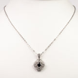 Set din Aliaj Placat cu Aur ( 10 grame ) cu Safir și Cristal Alb Emporia® 2.47 Carate ( Colier+Cercei+Pandantiv )