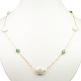 Colier din Aliaj Placat cu Aur ( 20 grame ) cu Sidef și Aventurin Verde 81 Carate