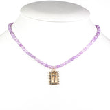 Cruce Colier din Mărgele ( 16.25 grame ) cu Cuarț Lavandă și Cristal Alb Emporia® 28.15 Carate ( Colier+Pandantiv )