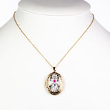 Colier din Aliaj Placat cu Aur ( 11.25 grame ) cu Rubin Birmanez 0.15 Carate