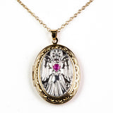 Colier din Aliaj Placat cu Aur ( 11.25 grame ) cu Rubin Birmanez 0.15 Carate