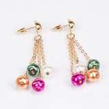 Set din Aliaj Placat cu Aur ( 65 grame ) cu Perlă de cristal 322 Carate ( Colier+Cercei+Brățară )