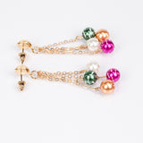 Set din Aliaj Placat cu Aur ( 65 grame ) cu Perlă de cristal 322 Carate ( Colier+Cercei+Brățară )