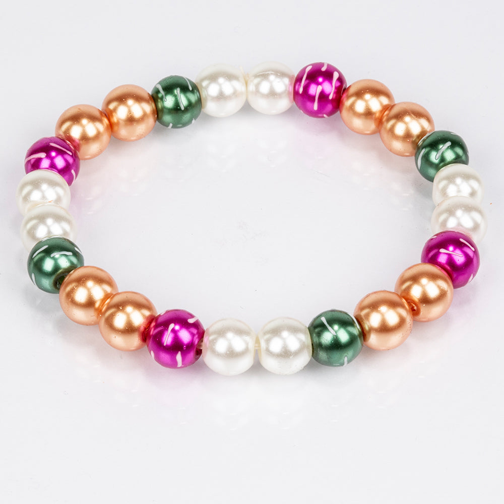 Set din Aliaj Placat cu Aur ( 65 grame ) cu Perlă de cristal 322 Carate ( Colier+Cercei+Brățară )