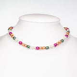 Set din Aliaj Placat cu Aur ( 65 grame ) cu Perlă de cristal 322 Carate ( Colier+Cercei+Brățară )