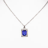 Ceas din Aliaj Placat cu Aur ( 57 grame ) cu Cristal Albastru Emporia® și Cristal Alb Emporia® 12 Carate ( Colier+Cercei+Pandantiv )