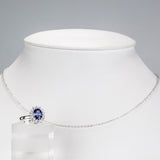 Set din Aliaj Placat cu Aur ( 8 grame ) cu Cristal Albastru Emporia® și Cristal Alb Emporia® 5.95 Carate ( Colier+Inel )